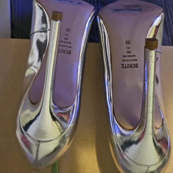 SCHUTZ Metallic Silver Heels - Picture 3 of 3